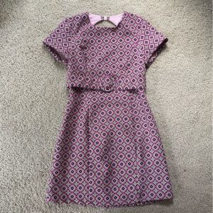 ZARA NWT Geometric Print Belted Mini Dress